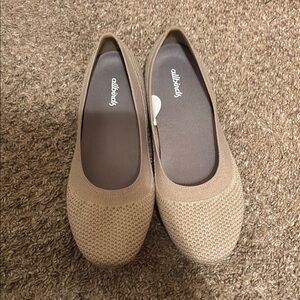 Allbirds Tan Flats with Textured Fabric and Slip-On Design